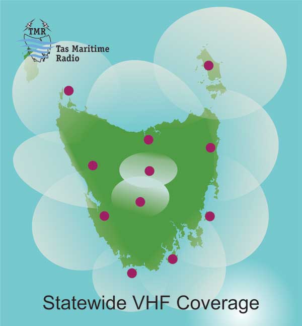 VHF coverage throughout Tasmania